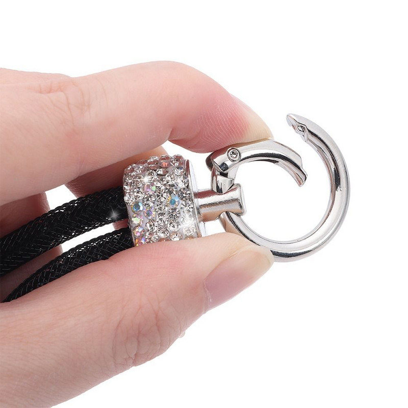 Bling Bling Glitter Rhinestone Mobilā tālruņa aukla dimanta kristāla tālruņa plaukstas siksnas atslēgu piekariņš, piekārts pret pazaudēšanu, īsa virve