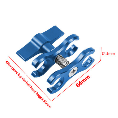 CNC leptir stezaljka 2 3 Nosač ronilačke svjetiljke s otvorenim rupama Konektor za tronožac Adapter za montiranje na kuglastu glavu za GoPro sportsku SLR kameru