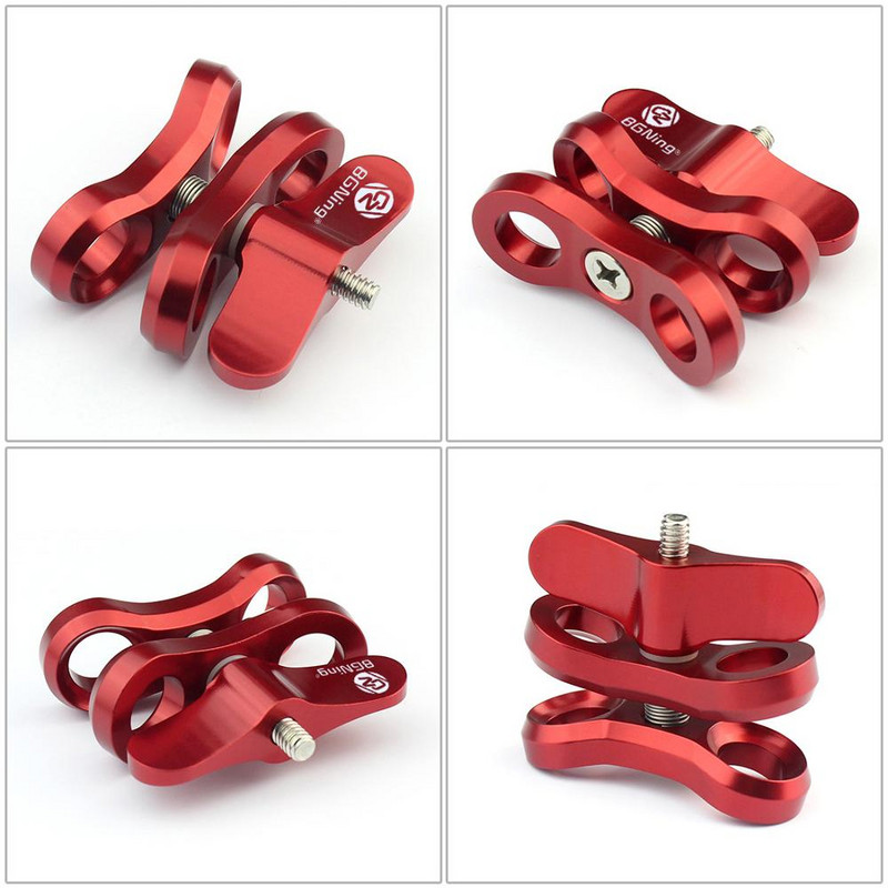 CNC leptir stezaljka 2 3 Nosač ronilačke svjetiljke s otvorenim rupama Konektor za tronožac Adapter za montiranje na kuglastu glavu za GoPro sportsku SLR kameru