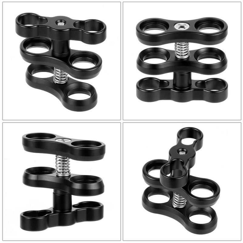 CNC leptir stezaljka 2 3 Nosač ronilačke svjetiljke s otvorenim rupama Konektor za tronožac Adapter za montiranje na kuglastu glavu za GoPro sportsku SLR kameru