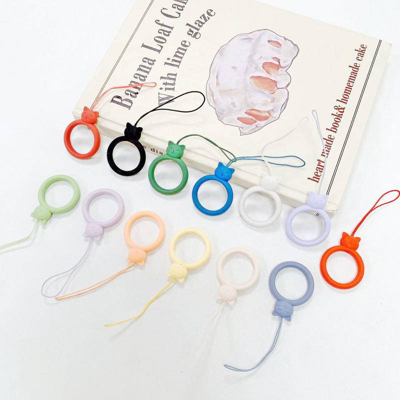 2023. gada jauns modes mobilā tālruņa korpuss Sling Cat Silikona gredzens Sling Short Animal Cartoon Key Sling スマホ ショルダーストラップtālruņa šarmu siksniņa