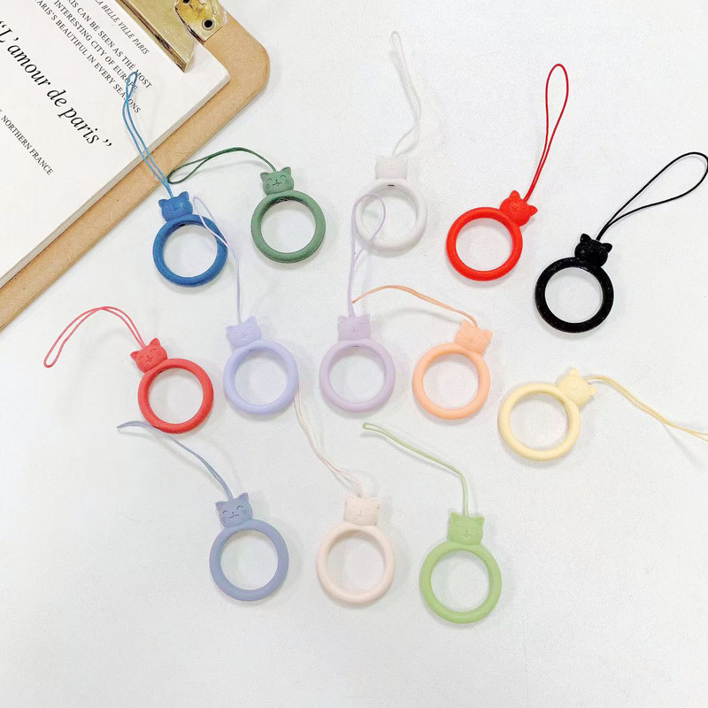 2023. gada jauns modes mobilā tālruņa korpuss Sling Cat Silikona gredzens Sling Short Animal Cartoon Key Sling スマホ ショルダーストラップtālruņa šarmu siksniņa