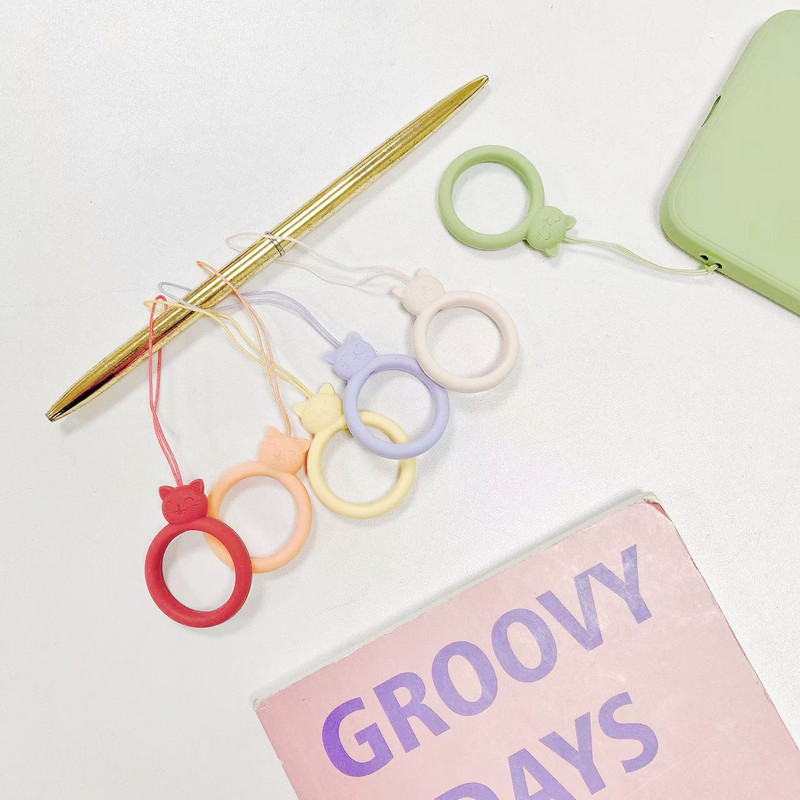 2023. gada jauns modes mobilā tālruņa korpuss Sling Cat Silikona gredzens Sling Short Animal Cartoon Key Sling スマホ ショルダーストラップtālruņa šarmu siksniņa