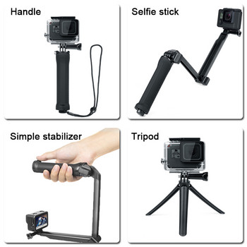 Τριπλό αδιάβροχο Selfie Stick 3 Way Stand Monopod Mini Tripod For GoPro 11 10 9 8 7 6 Αξεσουάρ Insta360 Osmo Action Camera