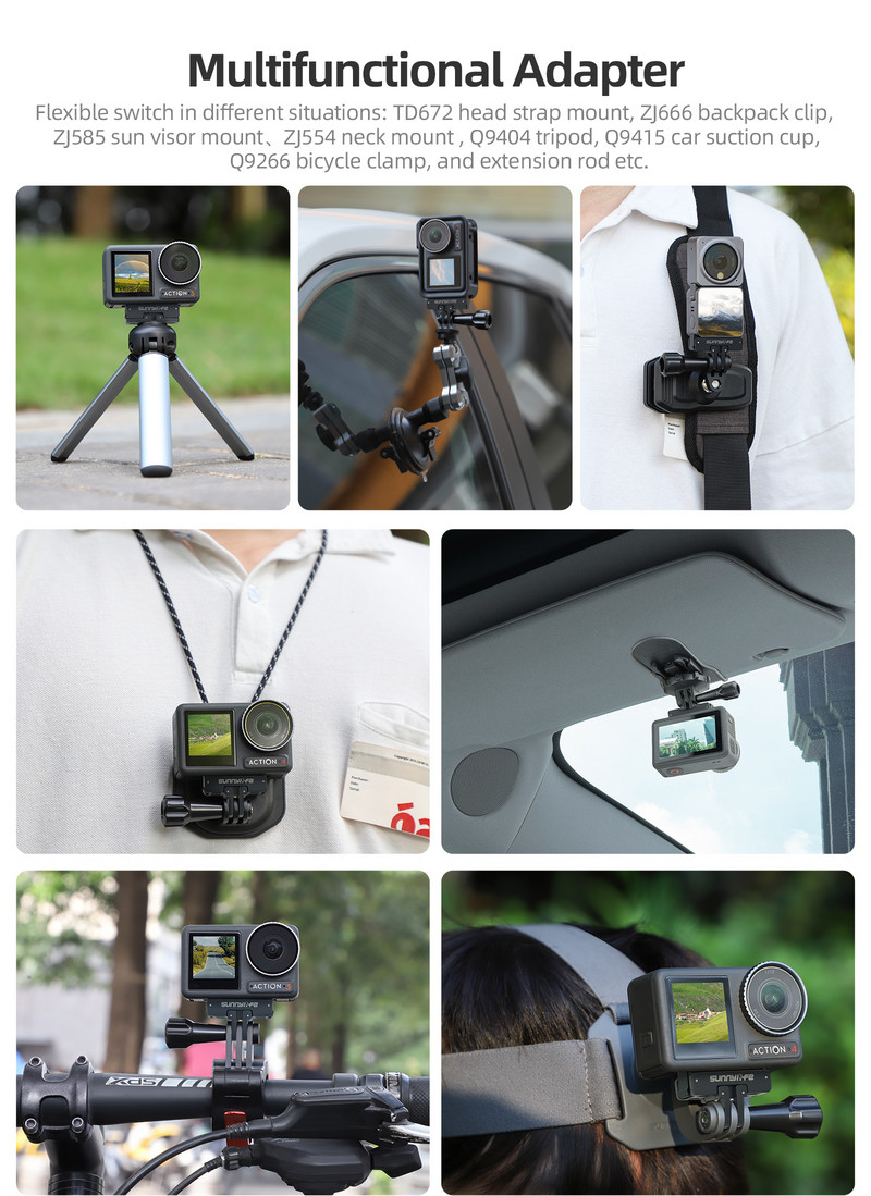 Adaptor magnetic pentru DJI Osmo Action 4/3/2 Placă pliabilă cu eliberare rapidă pentru accesorii de extindere a camerei DJI Action 4