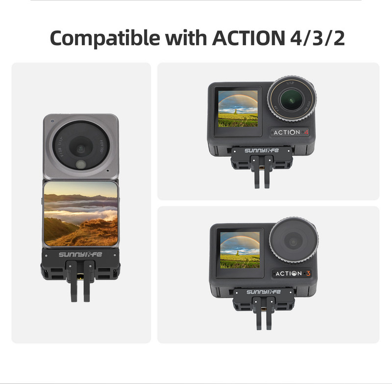 Adaptor magnetic pentru DJI Osmo Action 4/3/2 Placă pliabilă cu eliberare rapidă pentru accesorii de extindere a camerei DJI Action 4