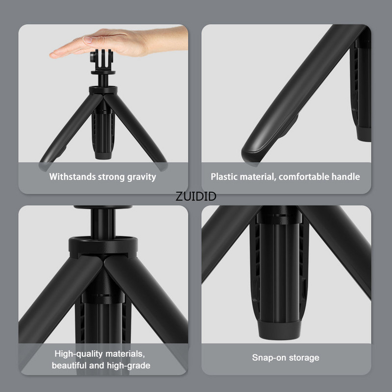 Izvelkama rokas pašbildes nūja mini statīvs Portatīvais monopods Go Pro Hero 12 11 10 9 8 SJCAM DJI insta360 Action 3 2 kamera