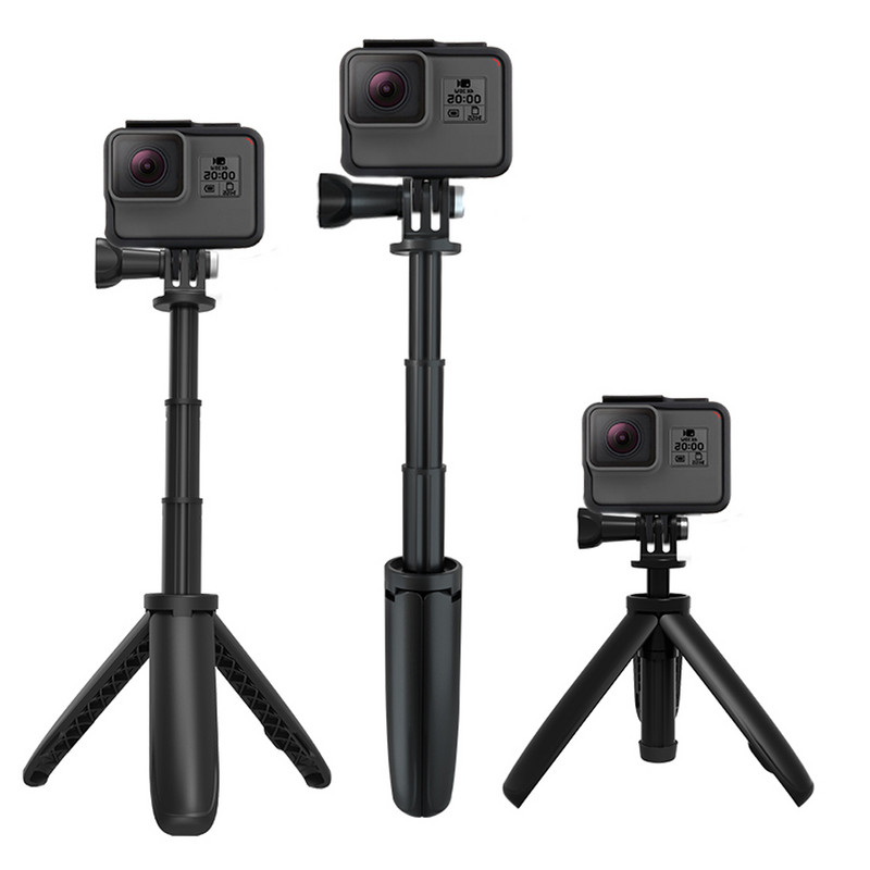 Izvelkama rokas pašbildes nūja mini statīvs Portatīvais monopods Go Pro Hero 12 11 10 9 8 SJCAM DJI insta360 Action 3 2 kamera