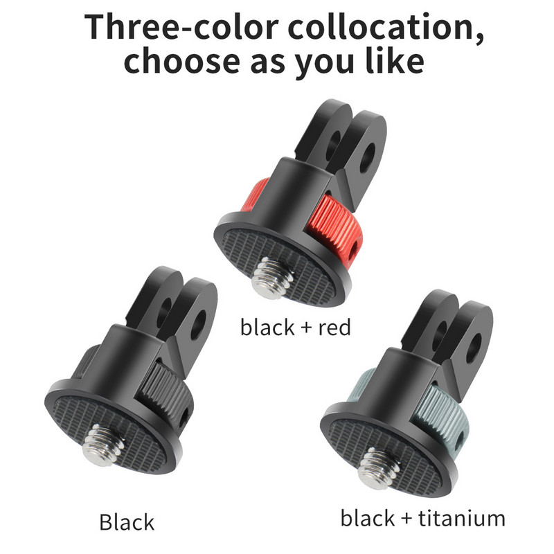 Universāls 360 grozāms 1/4 collas skrūvējams pārveidotāja mini statīva adapteris Gopro 12 11 10 9 8 7 Insta360 One X X2 X3 R darbības kamerai