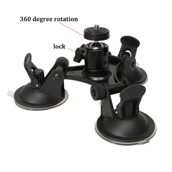 Βάση αναρρόφησης κάμερας Triple Cup με κεφαλή μπάλας για Insta360 One X/X2/X3 Yi 4K/Sony/Suction Cup Βάση παραθύρου αυτοκινήτου