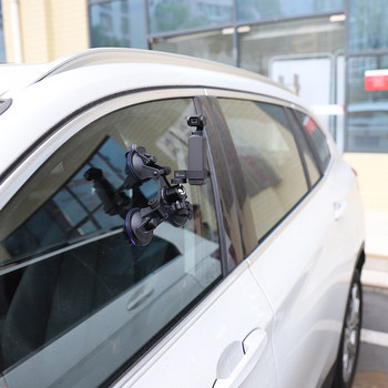 Смукателна стойка за камера с тройна чаша със сферична глава за Insta360 One X/X2/X3 Yi 4K/Sony/Смукателна стойка за кола Аксесоар за монтиране на прозорец