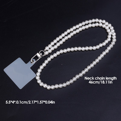 Πολυλειτουργικό Pearl Lanyard Τηλέφωνο χιαστί Αλυσίδα Αντικατάσταση Ιμάντες Καρπού Κινητού Τηλεφώνου Κολιέ Αλυσίδα γούρι με μπάλωμα
