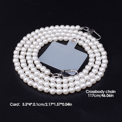 Πολυλειτουργικό Pearl Lanyard Τηλέφωνο χιαστί Αλυσίδα Αντικατάσταση Ιμάντες Καρπού Κινητού Τηλεφώνου Κολιέ Αλυσίδα γούρι με μπάλωμα