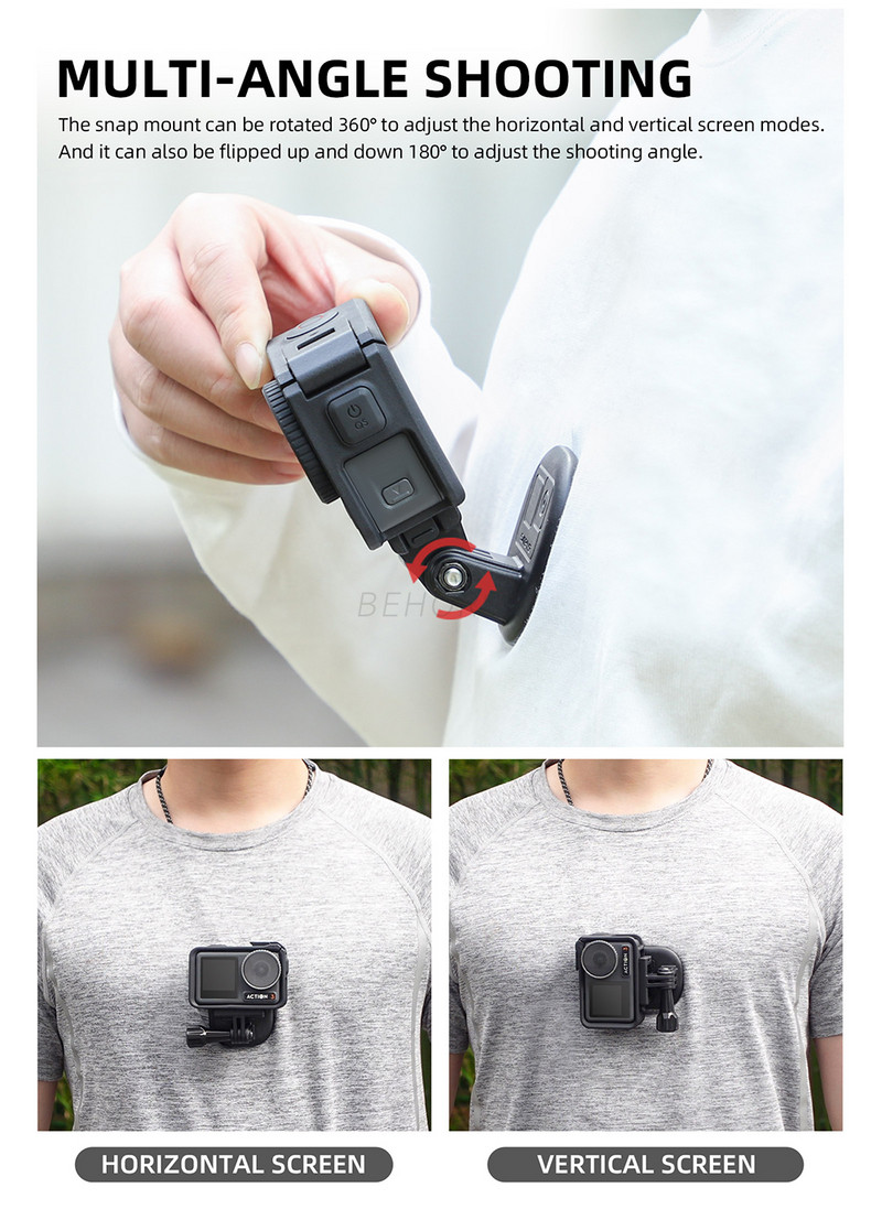 Magnētisks stiprinājuma statīvs ar auklu priekš GOPRO DJI OSMO ACTION 3 2 INSTA360 POCKET FIMI sērijas kakla siksnas darbības kameru piederumi