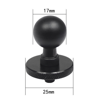 Adaptor de montare cu bilă de 17 mm la 1/4 de șurub pentru Gopro 11 10 OSMO Action Insta360 X3 Braț dublă clemă Suport de conectare cu cap sferic