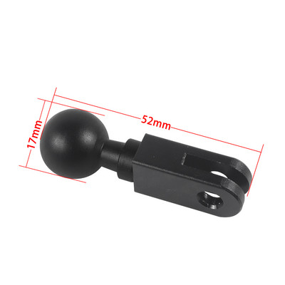 Adaptor de montare cu bilă de 17 mm la 1/4 de șurub pentru Gopro 11 10 OSMO Action Insta360 X3 Braț dublă clemă Suport de conectare cu cap sferic