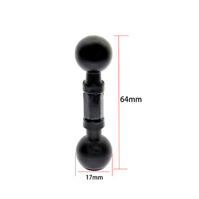 Adaptor de montare cu bilă de 17 mm la 1/4 de șurub pentru Gopro 11 10 OSMO Action Insta360 X3 Braț dublă clemă Suport de conectare cu cap sferic