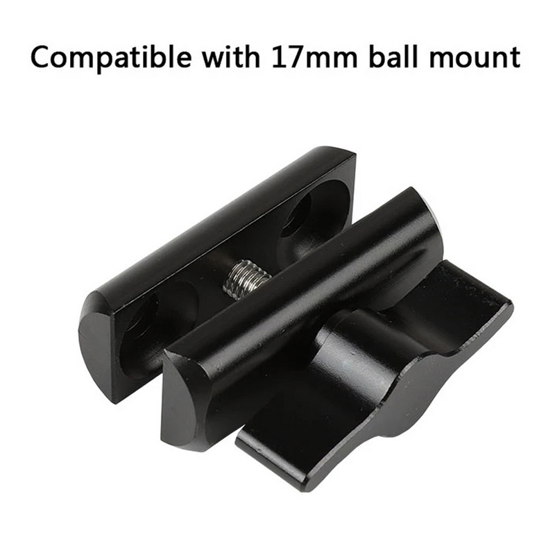Adaptor de montare cu bilă de 17 mm la 1/4 de șurub pentru Gopro 11 10 OSMO Action Insta360 X3 Braț dublă clemă Suport de conectare cu cap sferic