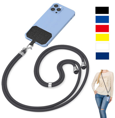 Universaalne plaaster, kaotsiminekuvastane kaelajuhe mobiiltelefonikaardi rippuvad turvarihmad Iphone Crossbody kaelapaela rihma jaoks