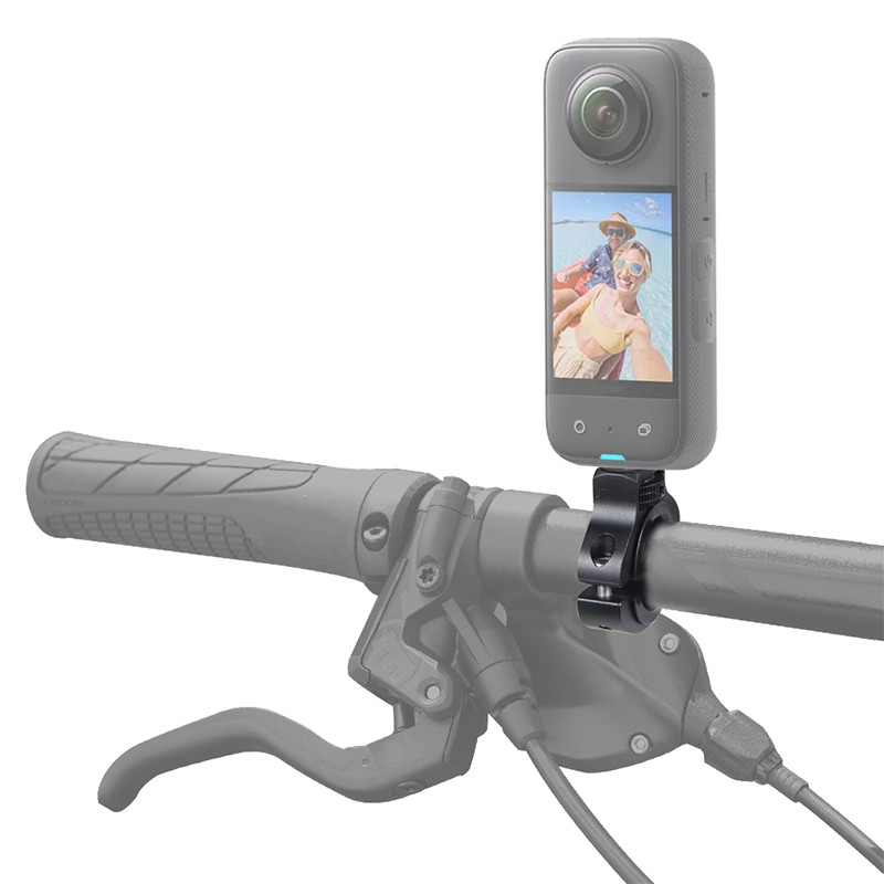 Pastiprināts velosipēda stūres stiprinājums 1/4 skrūves metāla priekš GoPro 11 Insta360 darbības kamerai mobilā tālruņa velosipēda motocikla turētājs