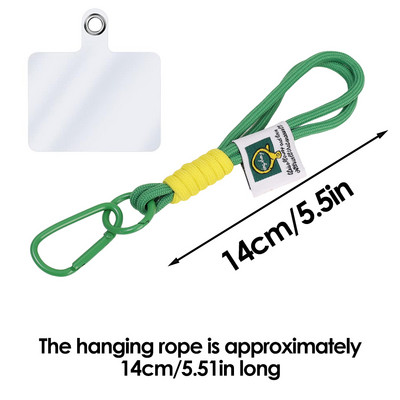 Universaalne telefonipael koos kinnitusplaastriga punutud kaotsiminekuvastane lühike randme riputusnöör randmevõru telefoni amulett rihmakoti ripatsid