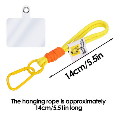 Universaalne telefonipael koos kinnitusplaastriga punutud kaotsiminekuvastane lühike randme riputusnöör randmevõru telefoni amulett rihmakoti ripatsid