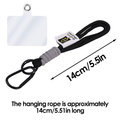 Universaalne telefonipael koos kinnitusplaastriga punutud kaotsiminekuvastane lühike randme riputusnöör randmevõru telefoni amulett rihmakoti ripatsid