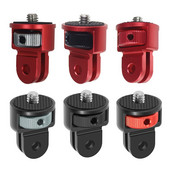 Alumīnija sakausējuma 1/4 collu skrūvējams statīva adapteris 360, rotējošs stiprinājuma turētājs Go Pro 10 9 Insta-360 One kameras piederumiem