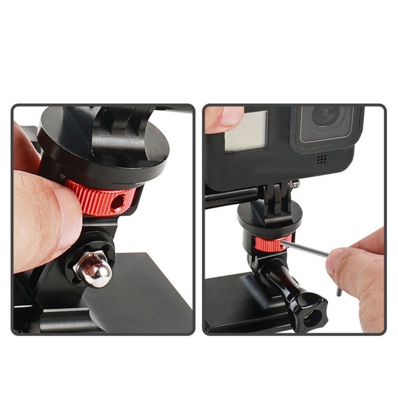 Alumīnija sakausējuma 1/4 collu skrūvējams statīva adapteris 360, rotējošs stiprinājuma turētājs Go Pro 10 9 Insta-360 One kameras piederumiem