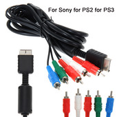Cablu AV component HDTV pentru PS2 / PS3 / PS3 Slim 6FT HD Multi Out Cablu audio video compozit RCA pentru Sony Playstation PS3