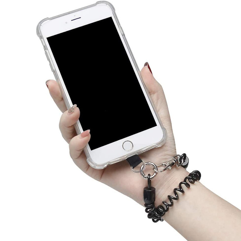 Teleskopiskā atsperu pretaizdzīšanas siksna Plaukstas siksnas blīve Tālruņa drošības saite mobilā tālruņa piederumiem Tālruņa auklas siksna