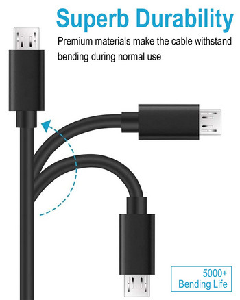 2A Καλώδιο τροφοδοσίας 1M/2M/3M Καλώδια γρήγορης φόρτισης Micro USB για τηλέφωνο Android Καλώδιο δεδομένων για αξεσουάρ χειριστηρίου Xbox One /PS4