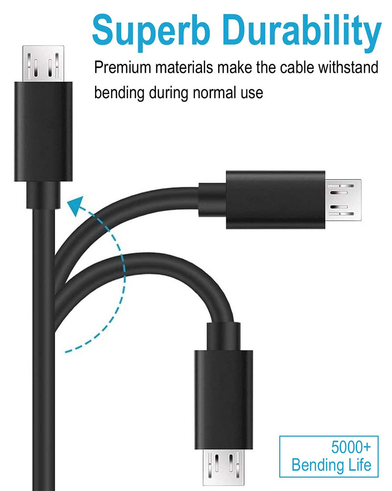 2A Kabel za napajanje 1M/2M/3M Mikro USB kabeli za brzo punjenje za Android telefon Podatkovni kabel za Xbox One /PS4 kontroler Dodaci