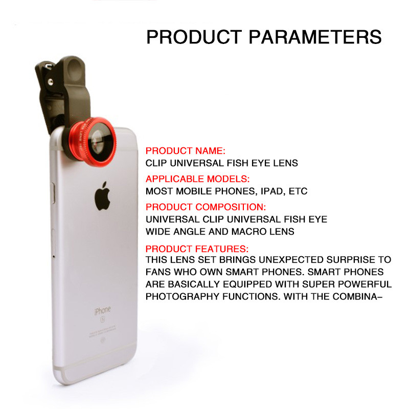 3u1 Fish Eye objektiv 0,67X širokokutni zum Fisheye Makro objektivi Kompleti fotoaparata s kopčom Univerzalni objektiv za iPhone 13 Xiaomi Huawei