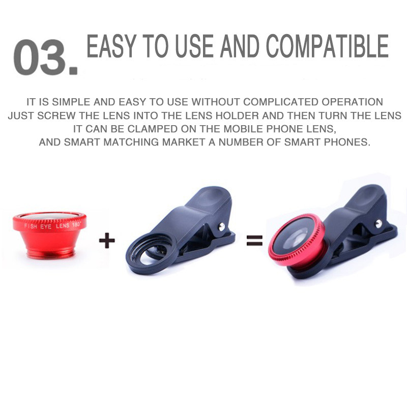 3u1 Fish Eye objektiv 0,67X širokokutni zum Fisheye Makro objektivi Kompleti fotoaparata s kopčom Univerzalni objektiv za iPhone 13 Xiaomi Huawei