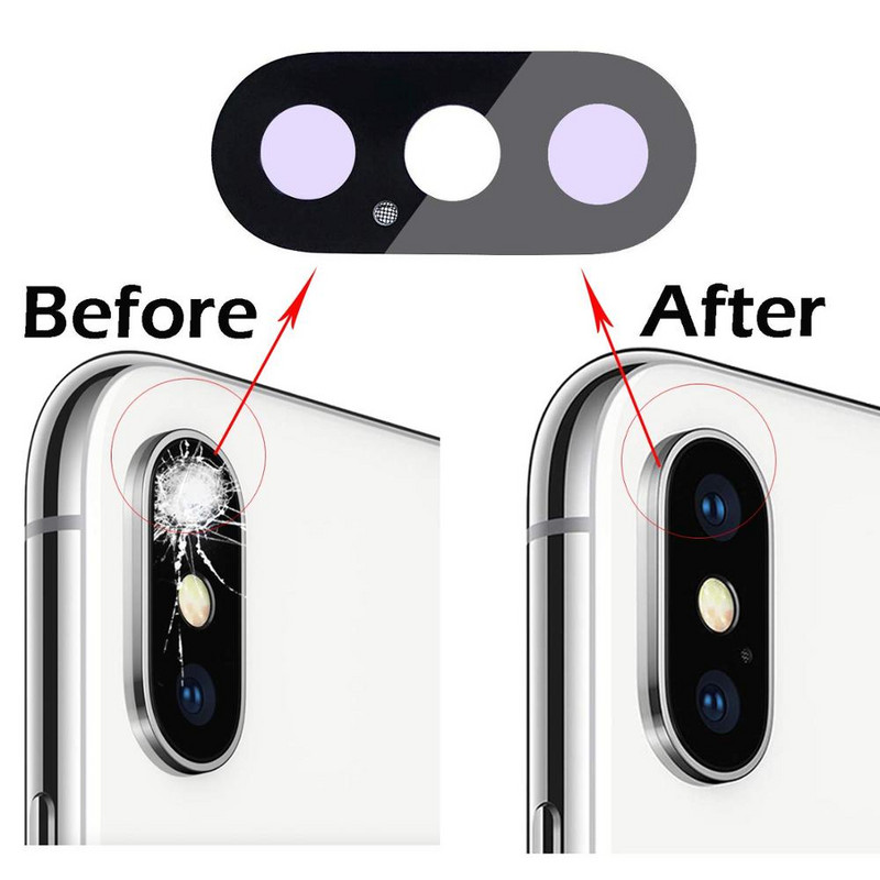 pentru Apple iPhone X XS Max XR Piesă de lentilă din spate din sticlă din spate și adeziv de 3 m