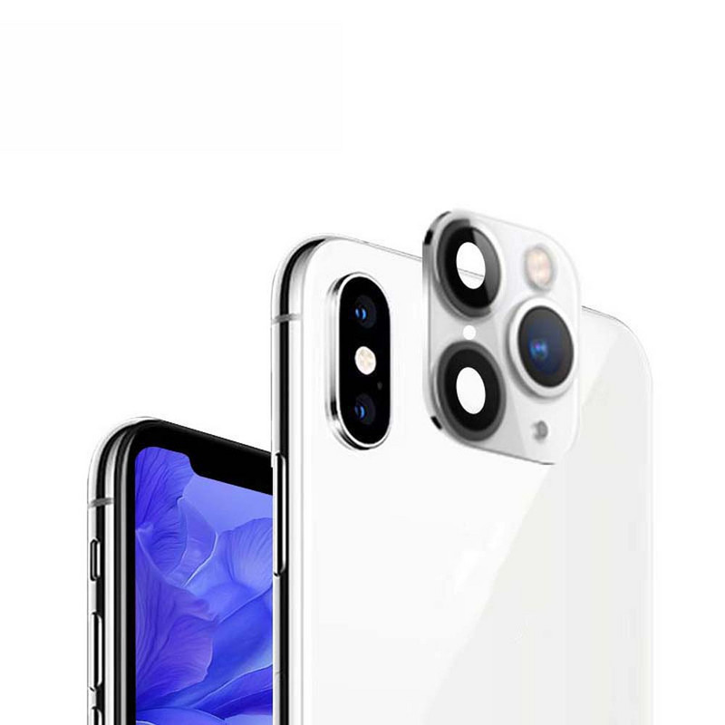 Karcmentes módosított fém matrica másodpercek cseréje kamera lencsevédő iPhone X XS XR MAX hamis fényképezőgép iPhone 11 Pro Max készülékhez