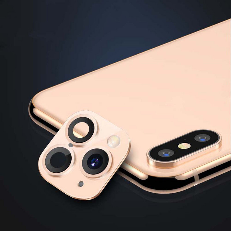 Karcmentes módosított fém matrica másodpercek cseréje kamera lencsevédő iPhone X XS XR MAX hamis fényképezőgép iPhone 11 Pro Max készülékhez