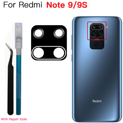 Aizmugurējās kameras stikla objektīva nomaiņa priekš Xiaomi Redmi Note 9 9s 10 10s Pro ar abpusēju līmi, labošanas rīki
