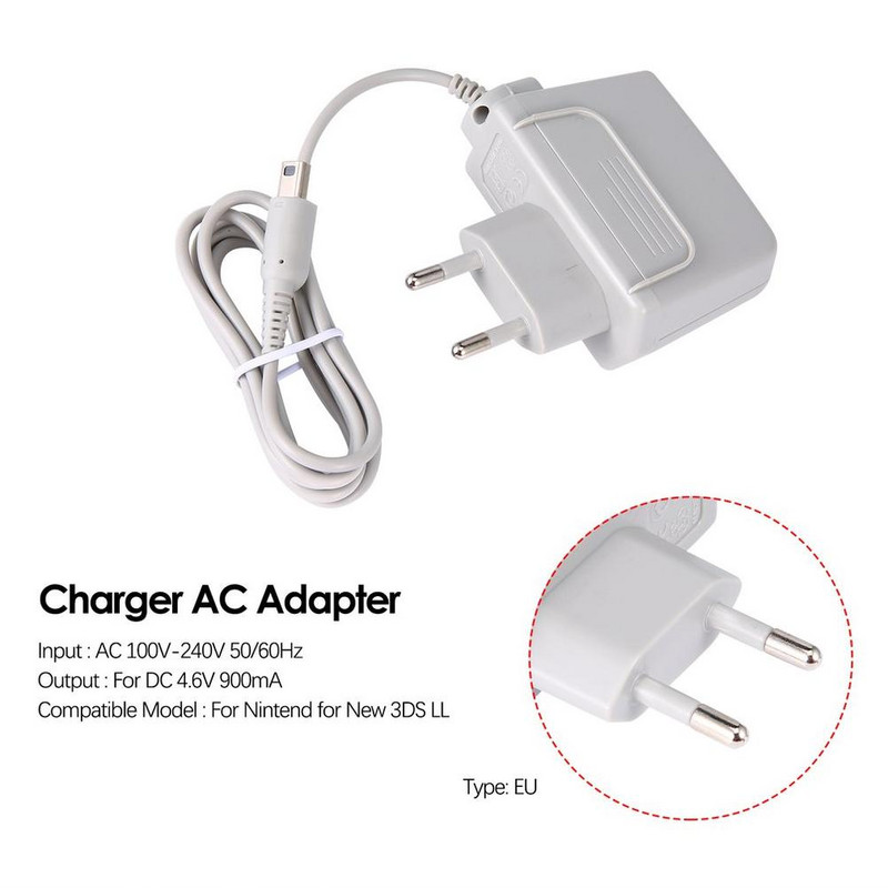 Nintendo maiņstrāvas adapterim EU Plug Charger 100V-240V Strāvas adapteris Nintendo 3ds lādētājam XL 2DS DS DSI US Plug adapteris Switch