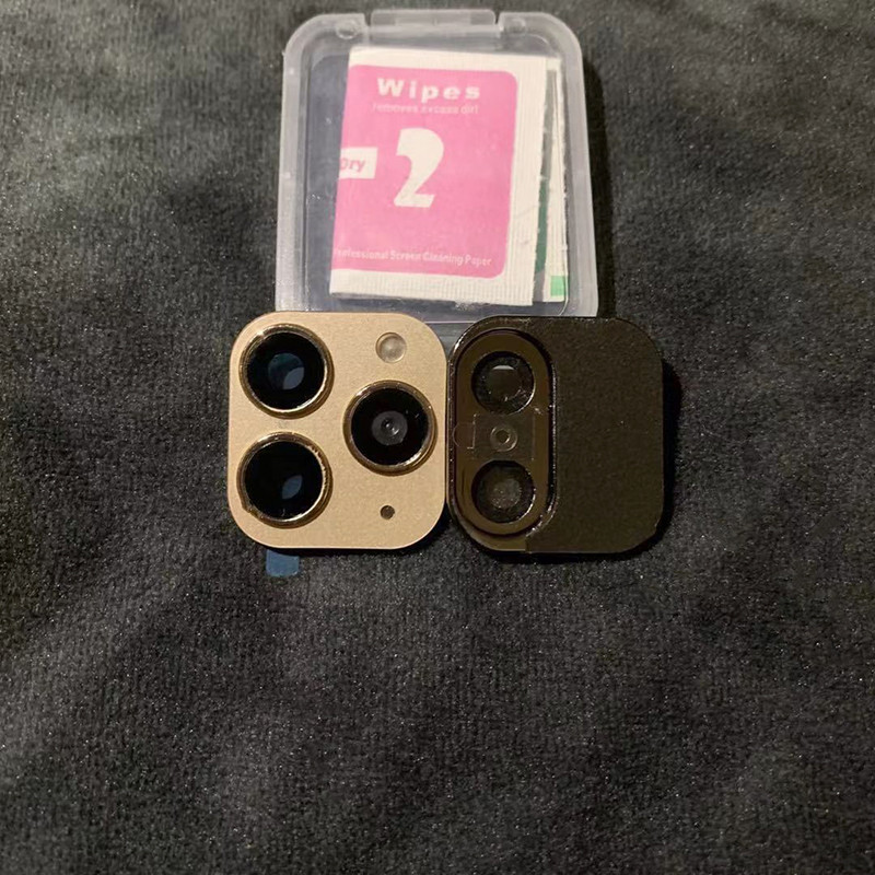 Netikros kameros objektyvo lipdukas sekundės iPhone telefonui Atnaujinkite ekrano apsaugą, skirtą iPhone X / XS Max Keisti į iPhone 11 pro Max