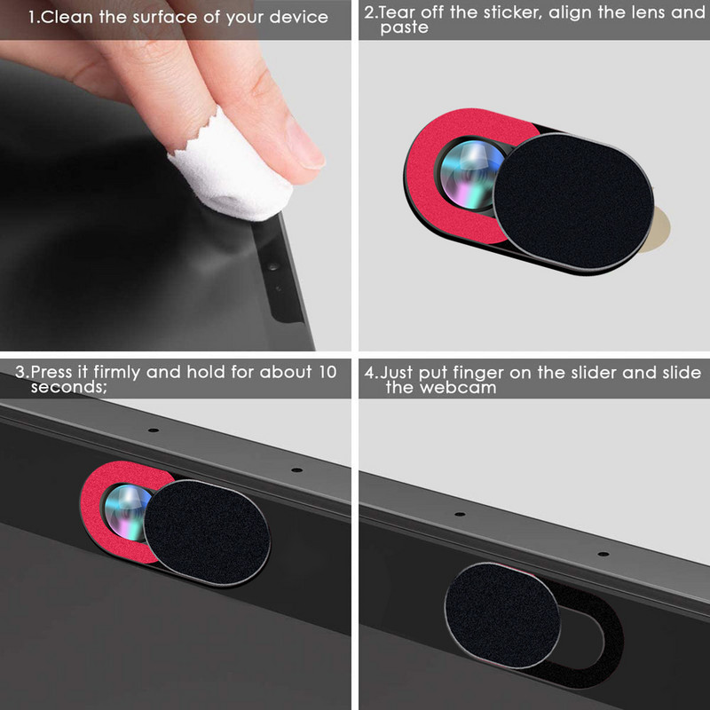 20/1PCS universālas tīmekļa kameras aizsargvāciņš klēpjdatoram Macbook iPad planšetdatoram iPhone Samsung kameras aizsargslīdņa konfidencialitātes uzlīme