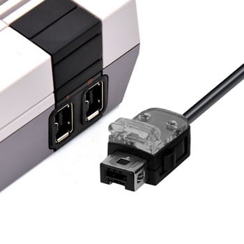 Καλώδιο επέκτασης παιχνιδιών καλωδίου επέκτασης 2M/6,5FT για χειριστήρια Nintendo Classic Mini NES για χειριστήριο Wii Μαύρο