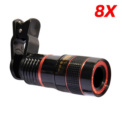 Objektīva universālais saspraudes 20X/12X/8X tālummaiņas tālruņa kamera Telefoto objektīvs Monokulārais teleskops Tālruņa universālais optiskā teleskopa objektīva komplekts