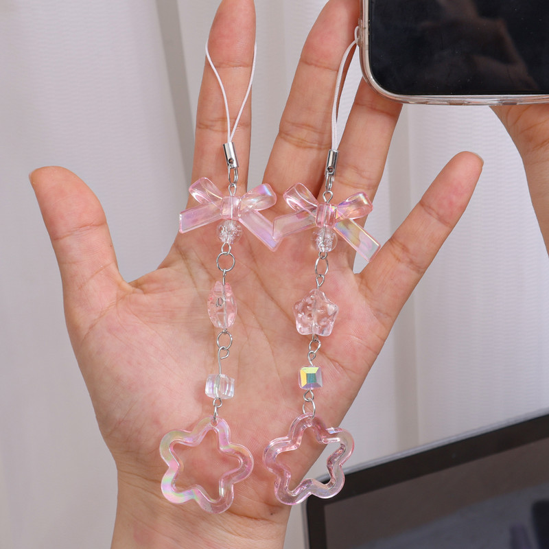 Universaalne Creative Star mobiiltelefoni kett, lühike võlu, randmepael, ripats mobiiltelefoni kaelarihmaga naiste värviliste helmestega Star käevõru