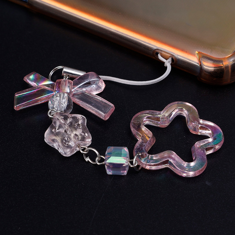 Universaalne Creative Star mobiiltelefoni kett, lühike võlu, randmepael, ripats mobiiltelefoni kaelarihmaga naiste värviliste helmestega Star käevõru