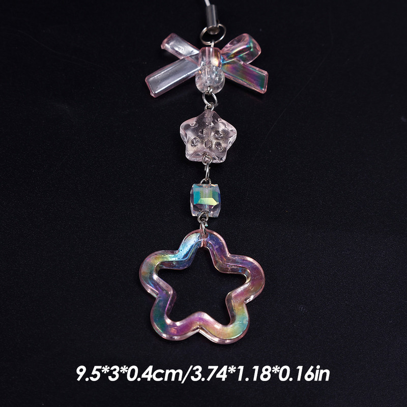 Universaalne Creative Star mobiiltelefoni kett, lühike võlu, randmepael, ripats mobiiltelefoni kaelarihmaga naiste värviliste helmestega Star käevõru