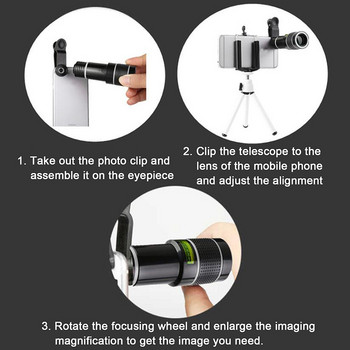 20x Zoom HD Universal Smartphone Οπτική κάμερα τηλεφακός τηλεσκοπίου με κλιπ
