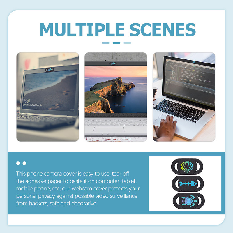 3gab klēpjdatora kameras vāka slaidu raksta tālruņa tīmekļa kameras privātuma objektīva aizsargs