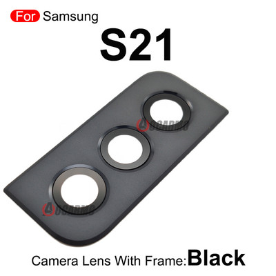 Roz Argintiu Auriu Negru Lentila spate spate cu cadru pentru piese de schimb Samsung Galaxy S21 Plus S21+